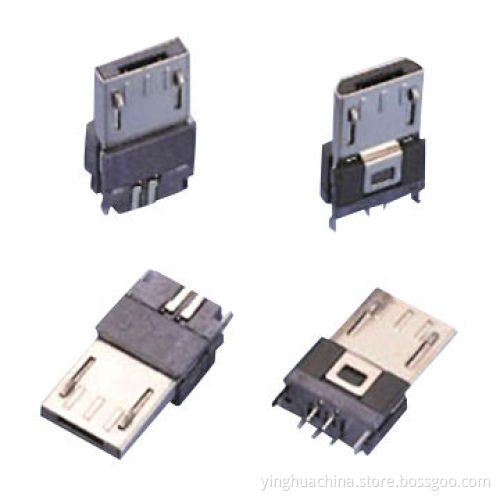 USB Connector, Micro Solder, A/B Type, Straight Solder, Male, 8350